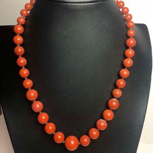 1462 Semi-Precious graduated Jasper Necklace Sterling Silver 925 Knotted 18"
